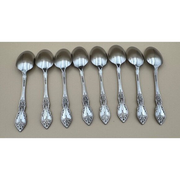 8 Oneida OCO WORDSWORTH Oval Soup Spoon Stainless Steel USA - Picture 3 of 4